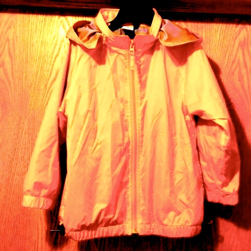 Vtg Gymboree size 4 zip rain hoodie yellow wind fleece jacket removable hood EUC